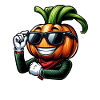 Cool vegan onion with sunglasses