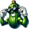 Cool Cucumber Pickle Vegetables Cartoon