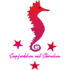 Hippocampe rouge avec rose étoilé