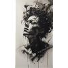 Coal Drawing of Emotion
