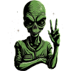 Alien Peace Sign