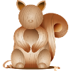 Wood-look illustration – Playful squirrel