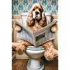 Cocker Spaniel Poster voor Badkamer Hond op Loo