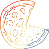Pizza Line Art Retro