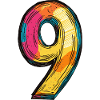 9 Zahl Bunt