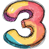 3 Zahl Bunt