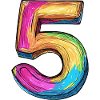 5 Zahl Bunt