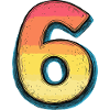 6 Zahl Bunt
