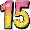 15 Zahl Bunt