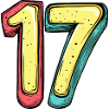 17 Zahl Bunt