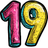 19 Zahl Bunt