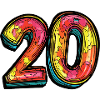 20 Zahl Bunt