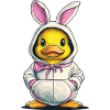 Ducklings in bunny costume