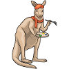 Kangaroo Painter Brush Painting