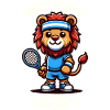 Tennis player lion