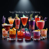 Cocktails with humorous text