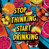 Cocktails with humorous text