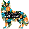Shetland Sheepdog Heart Flowers
