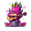 Dragon fruit playing guitar