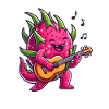 Dragon Fruit Playing Guitar