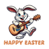 Bunny Guitar Happy Easter