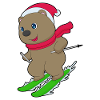 Bear Christmas Ski