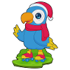 Parrot Christmas Roller Skates