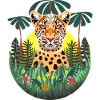 Tropischer bunter Dschungeljaguar