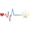 Hemp Leaf Pulse Heartbeat Cannabis