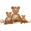 Holzoptik-Bärenfamilie mit Drechselbeitel