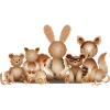Wood-look illustration – Playful animal group
