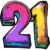 21 Number Colorful