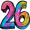 26 Zahl Bunt
