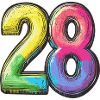 28 Zahl Bunt
