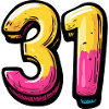 31 Zahl Bunt