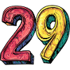 29 Zahl Bunt