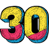 30 Zahl Bunt