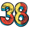 38 Zahl Bunt