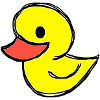 Cheerful duckling cartoon