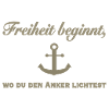 Anker & Freiheit - Maritimes Spruchmotiv