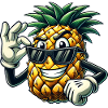 Pineapple Fruit Comic with Sunglasses