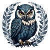Owl in blue