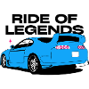Neonblauer Sportwagen Silhouette