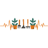 Garden heartbeat with potted plants