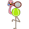 Flamingo tennis tennisball