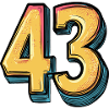 43 Zahl Bunt