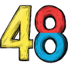 48 Zahl Bunt