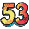 53 Zahl Bunt