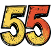 55 Zahl Bunt