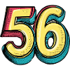 56 Zahl Bunt